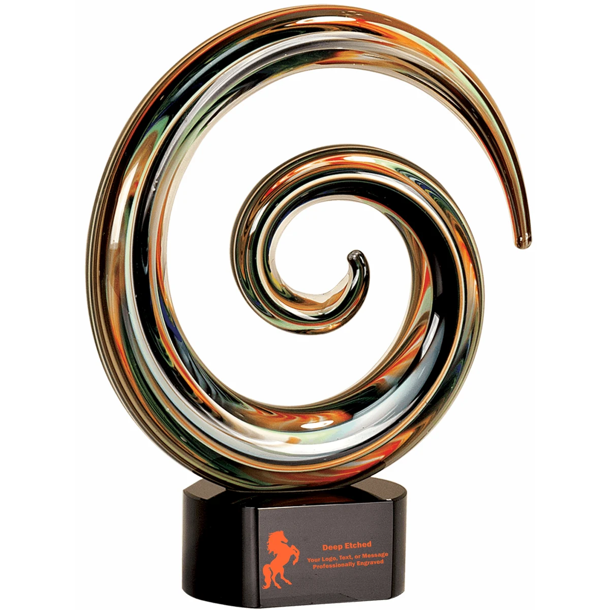 9 1/4" Swirl Art Glass Award 1
