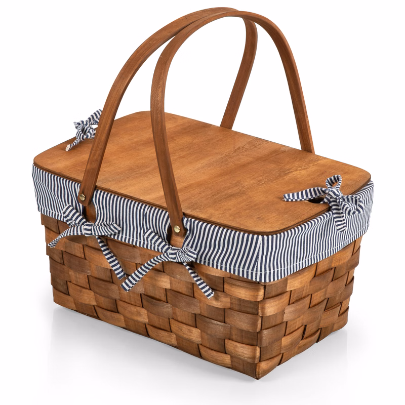 Kansas Handwoven Wood Picnic Basket