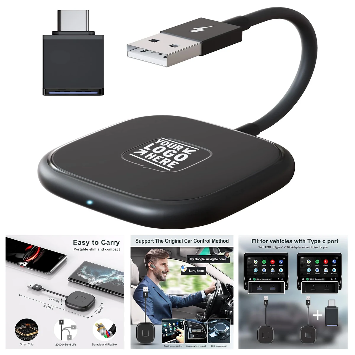 5GHz WiFi Low Latency All Factory Wireless Android Auto Adapter Car Model Year After 2015 1