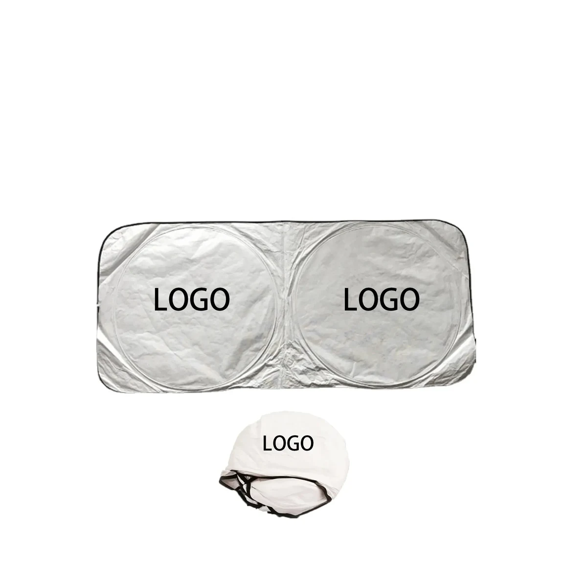 Foldable Car Double Ring Sunshade With Small Bag 1
