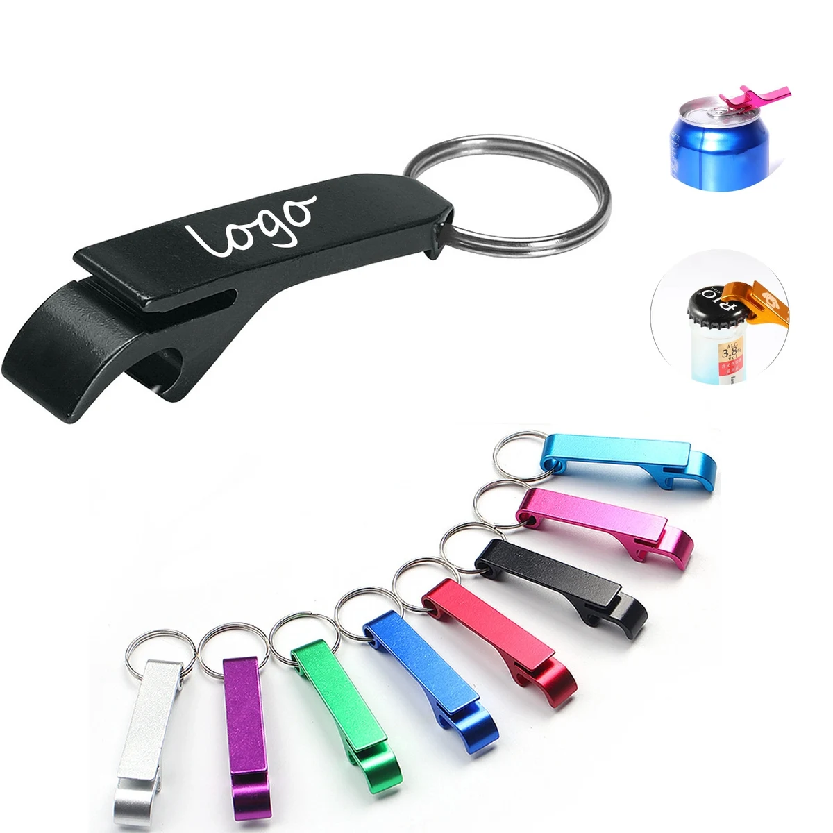 Aluminum Keychain Bottle w/ Can Opener 1