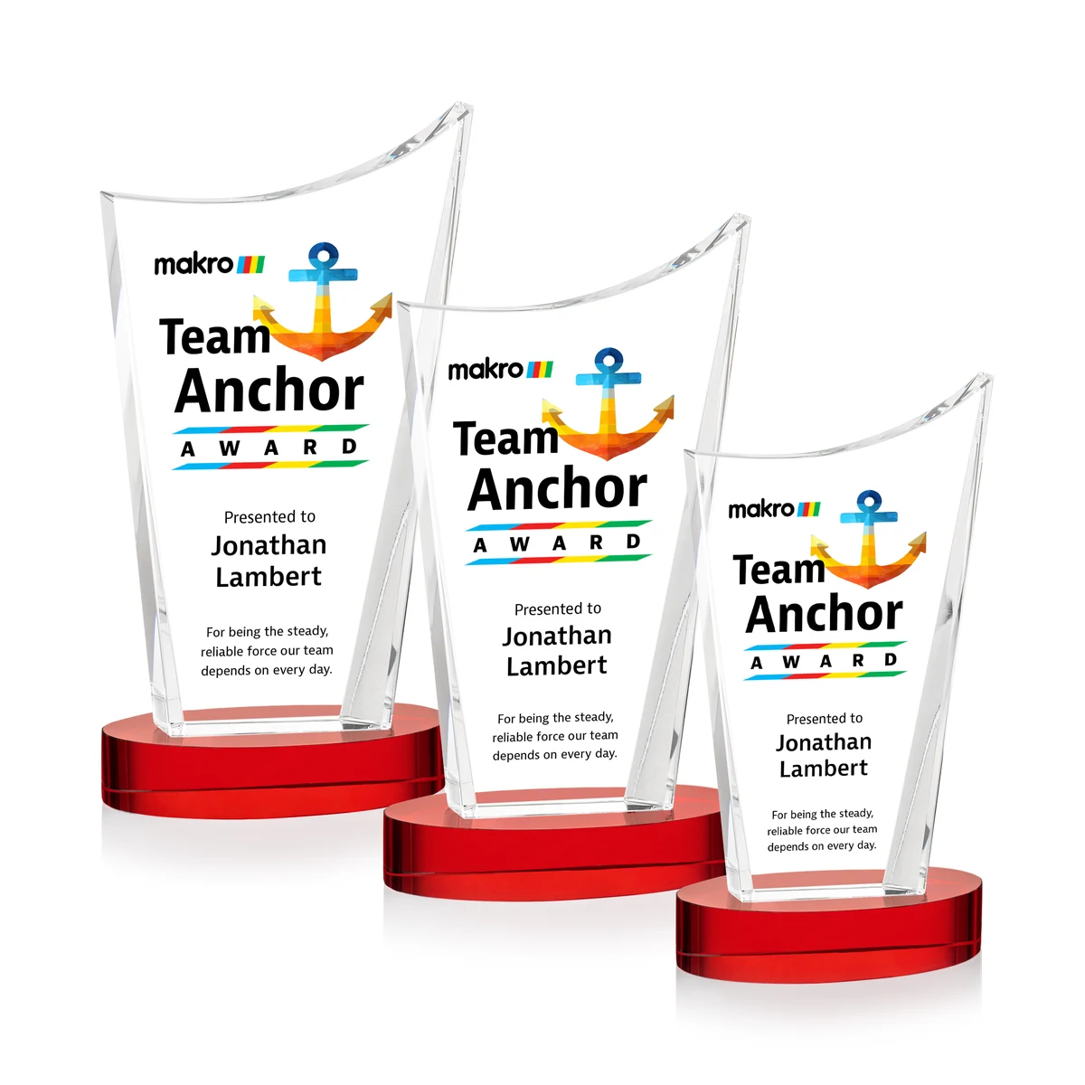 Burnett VividPrint™ Award on Alberton Base - Red 1