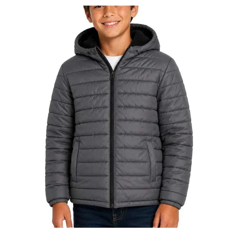 Boys' Reversible Sherpa-Lined Jacket - Size 4-7 Gray 1
