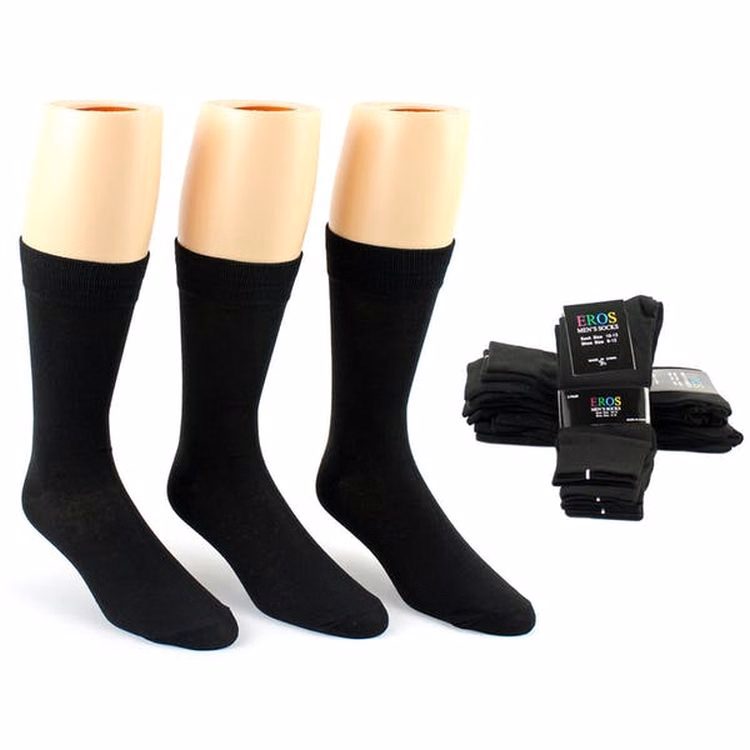 Men's Dress Socks - Black 10-13 3 Pack