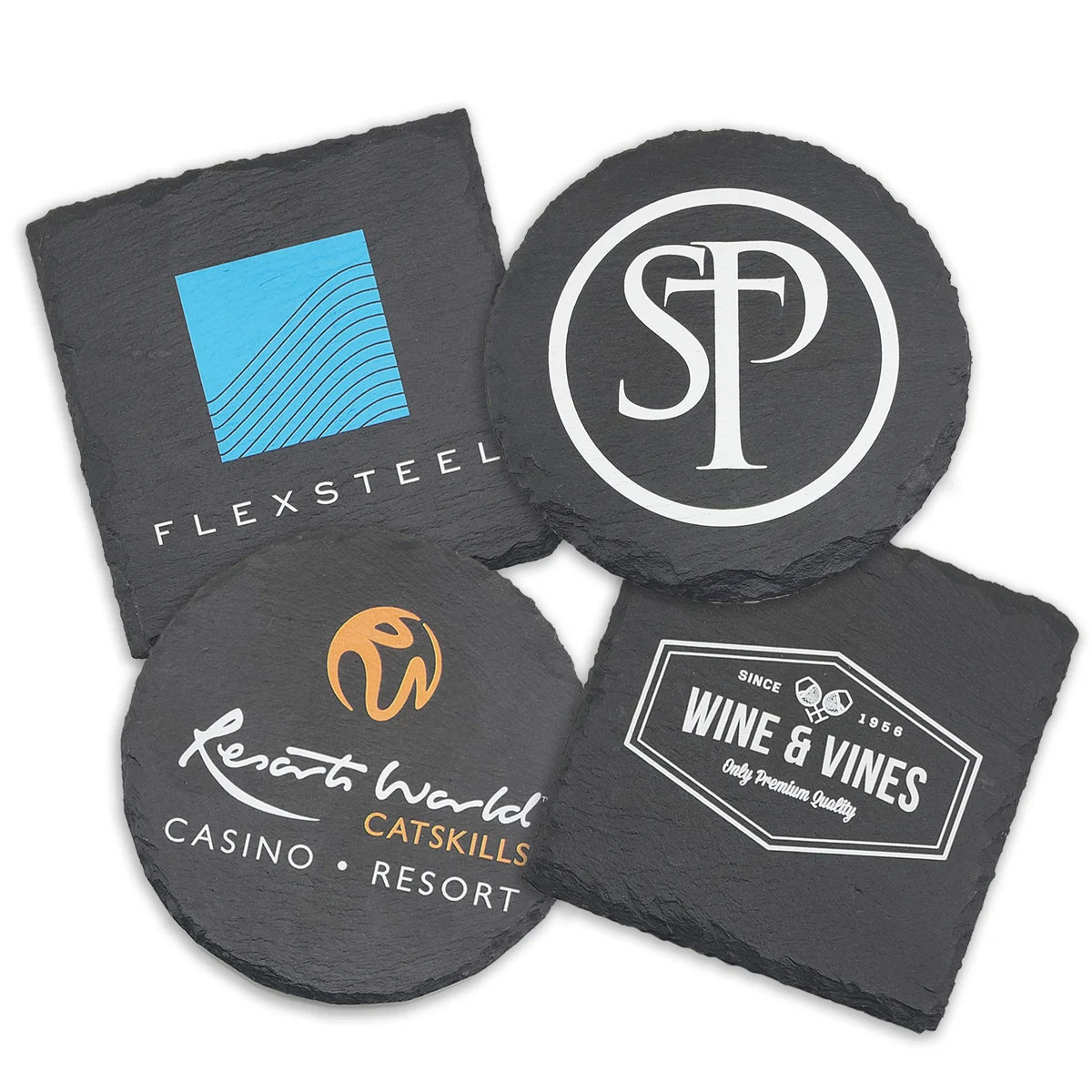 Slate Round Coasters with Full Color Imprint 1