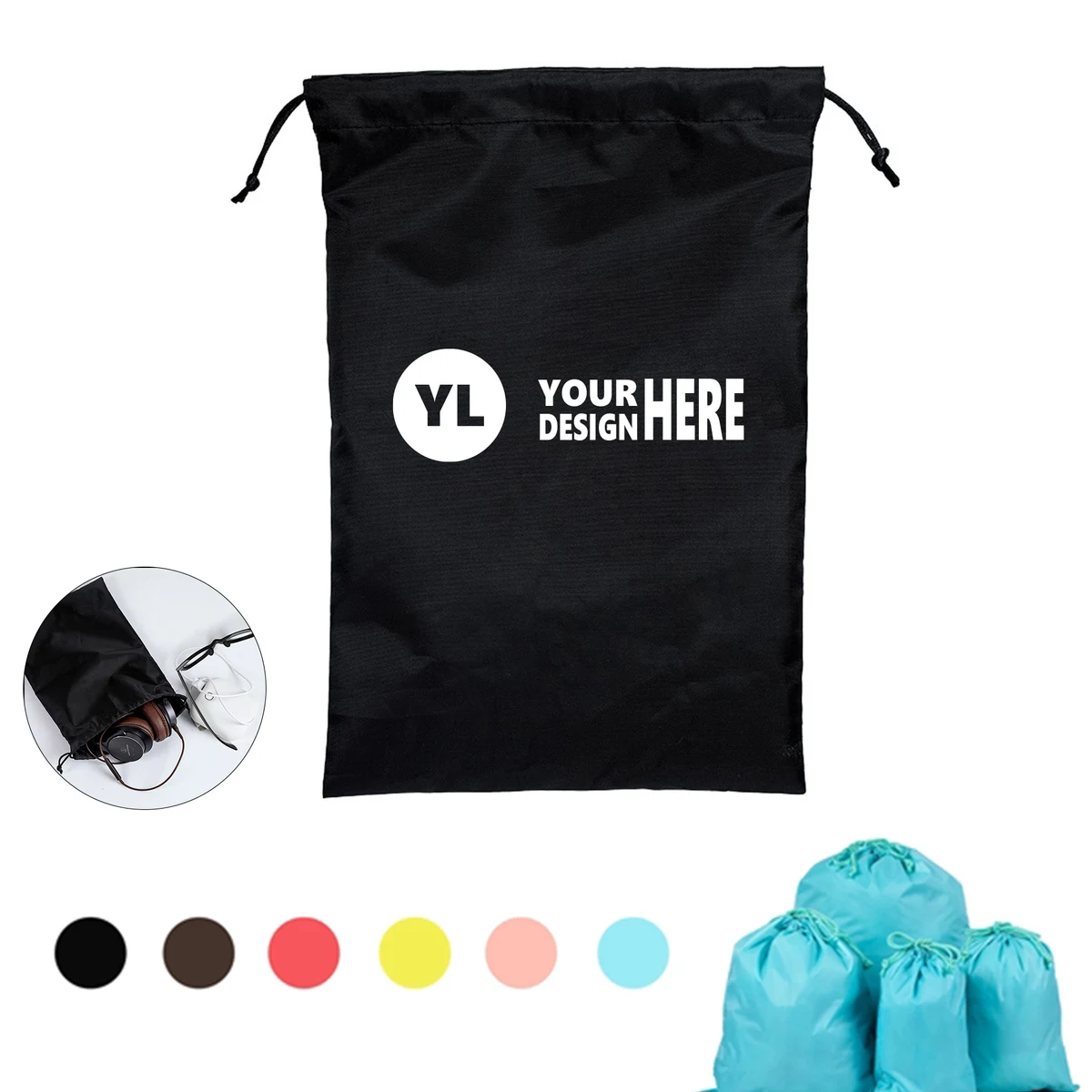 Portable Travel Bag with Nylon Drawstring Design 1