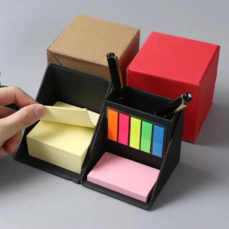 Multi Function Sticky Notes Cube Box With Pen Holder 1