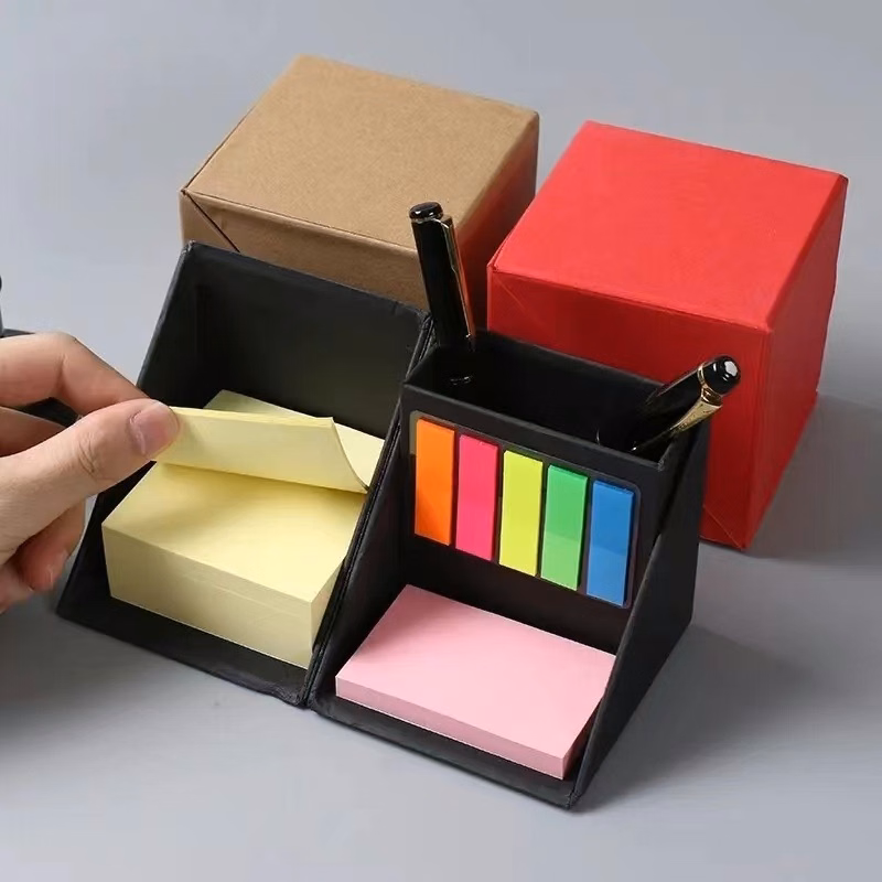 Multi Function Sticky Notes Cube Box With Pen Holder