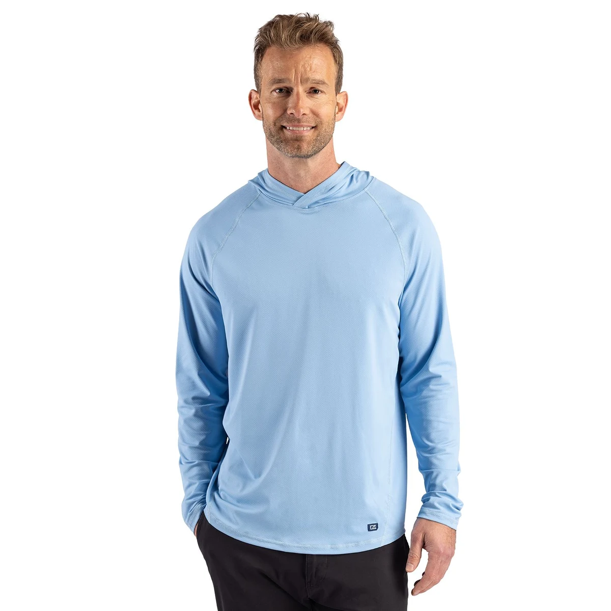 Cutter & Buck Prospect Recycled Featherlight Stretch Mens Hooded Pullover 1