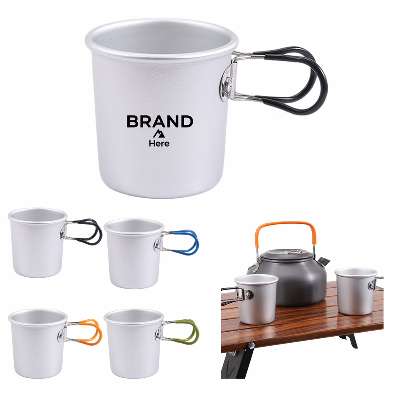 10oz Aluminum Alloy Cup With Foldable Hnadle
