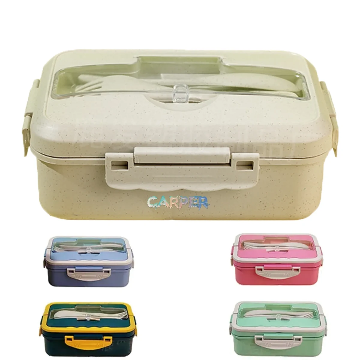 Bento Lunch Box Tableware Set Wheat Straw Material 1