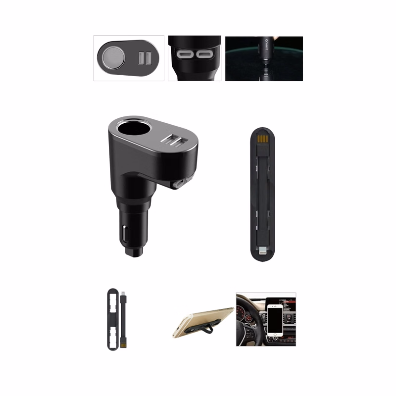 3 In 1 Car Charger Charging Cable Emergency Safety Hammer