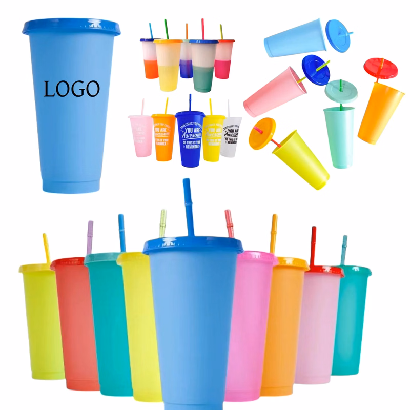 24oz Reusable Plastic Color Changing Cups