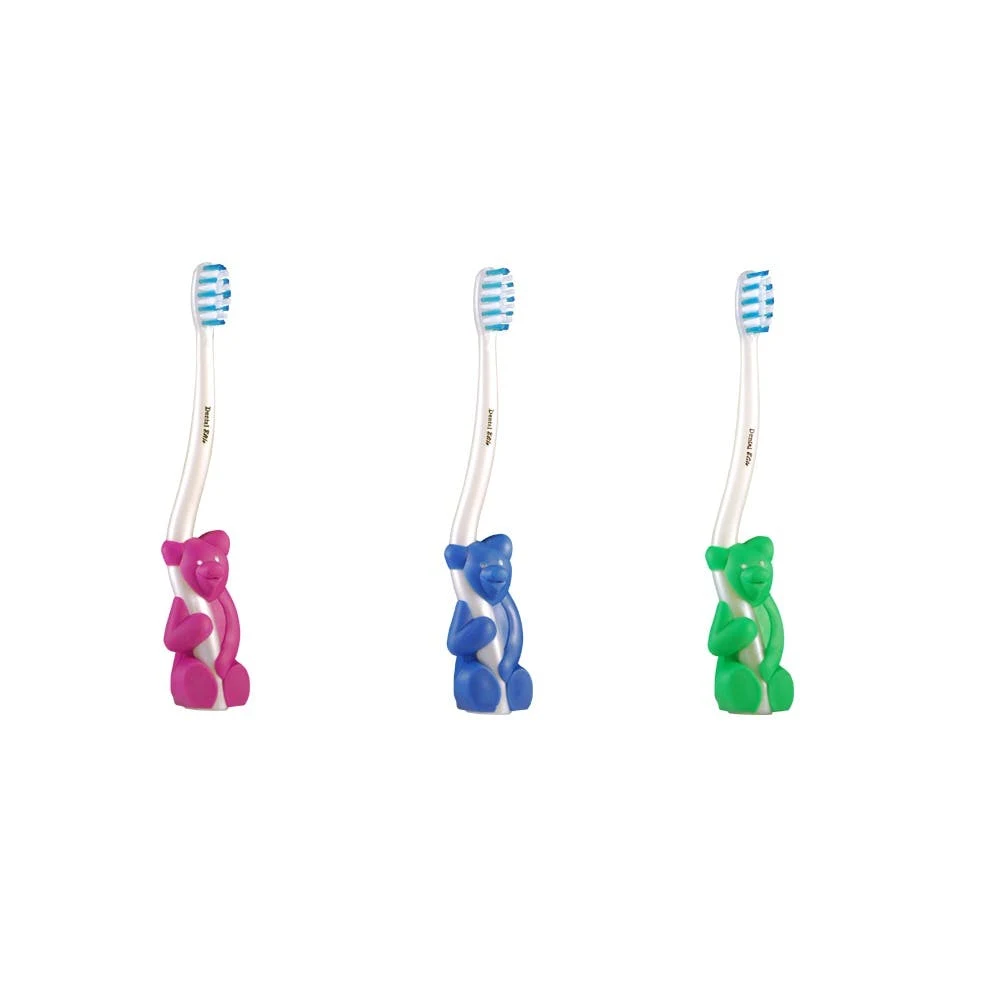 Kids' Bear Toothbrushes - 4 Assorted Colors 30 Tufts 1