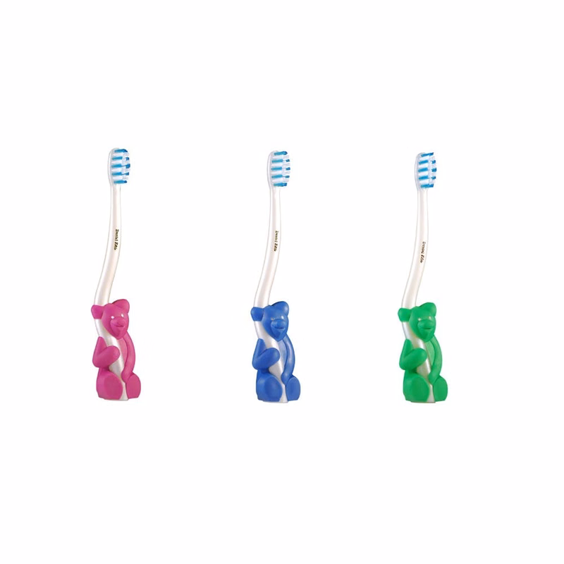 Kids' Bear Toothbrushes - 4 Assorted Colors 30 Tufts