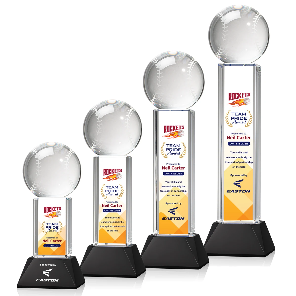 Baseball VividPrint™ Award on Stowe - Black 1