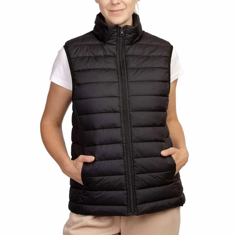 Sofra Women's Puff Vests Black Large