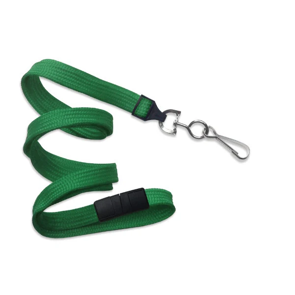 3/8" Breakaway Blank Lanyard w/Swivel Hook (Kelly Green) 1