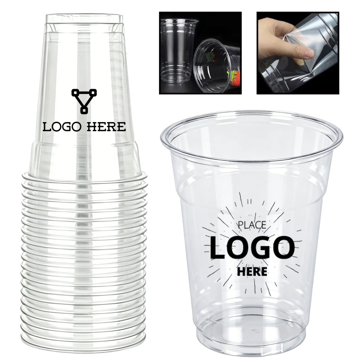 16oz Wrap-Printed Disposable Cold Drink Cup 1