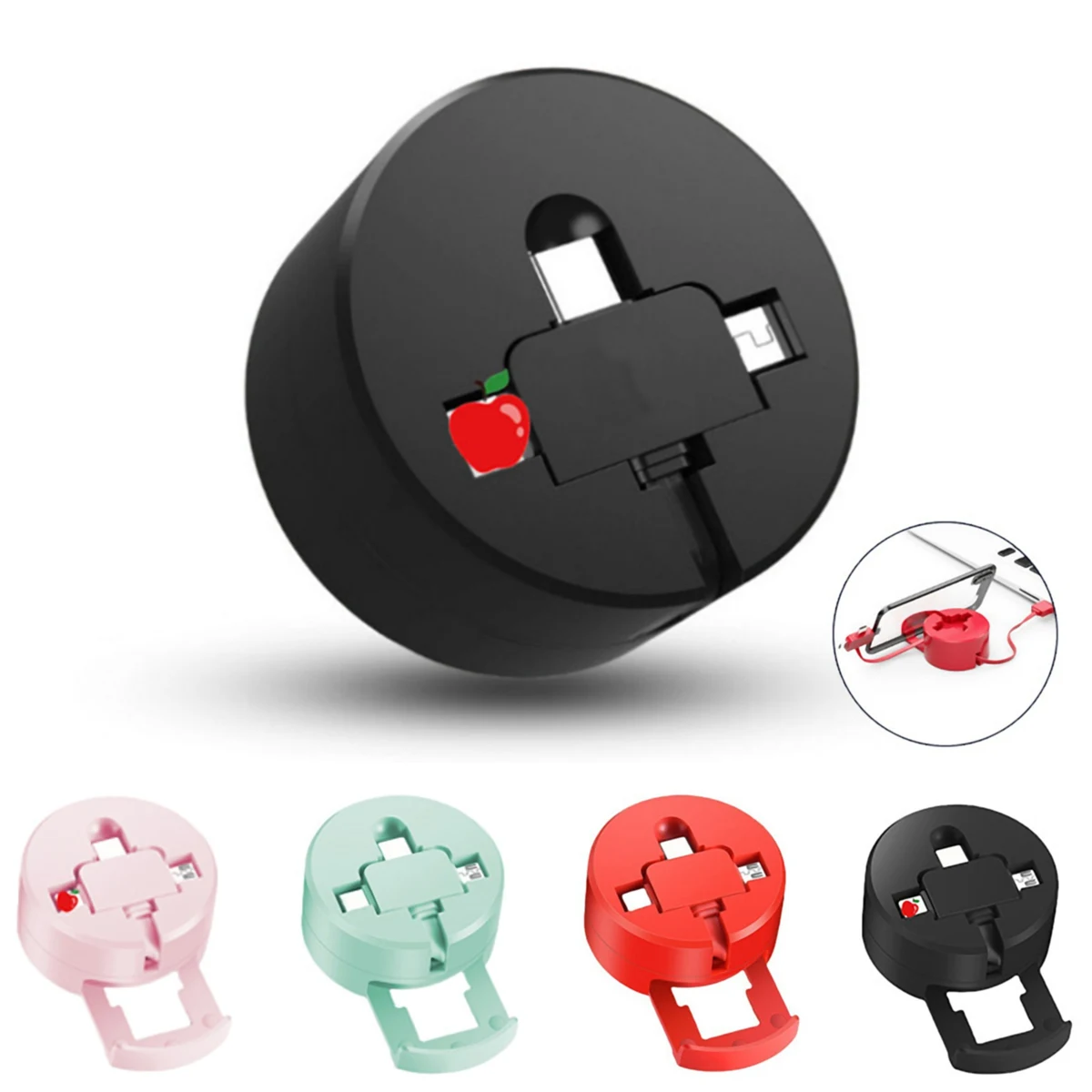 3-in-1 Charging Cable Set w/Phone Holder 1