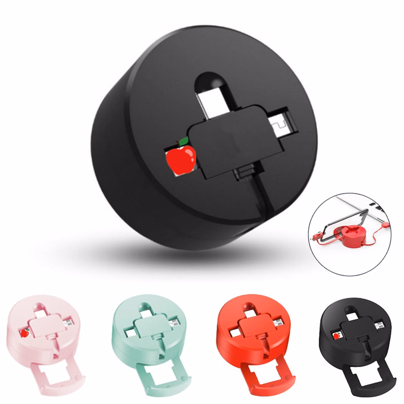 3-in-1 Charging Cable Set w/Phone Holder