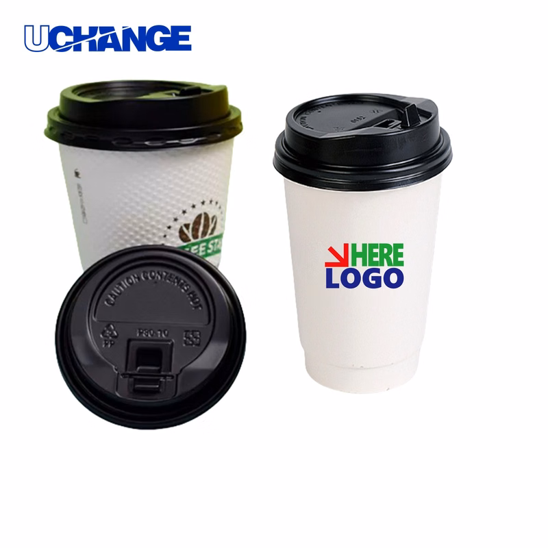 Disposable Coffee Cup Container with Lid (16oz)