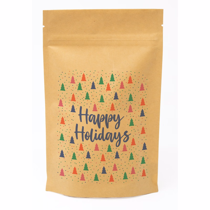 Bold Christmas Trees Predesigned Kraft Barrier Pouch (5"W x 8"H x 2.5"D)