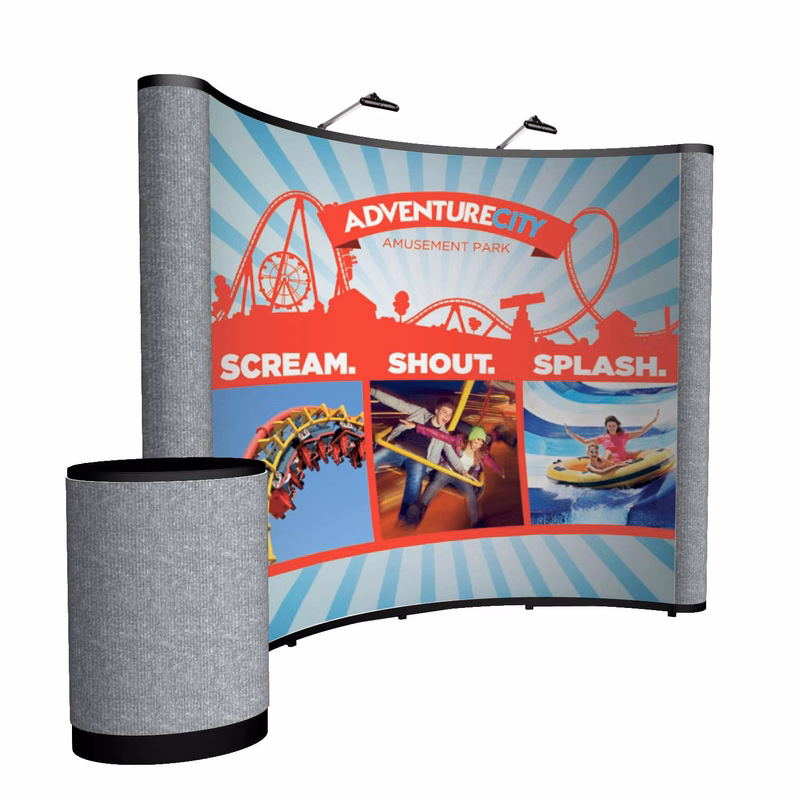 10' Curved Show 'N Rise Floor Display Kit (Mural with Fabric Ends)