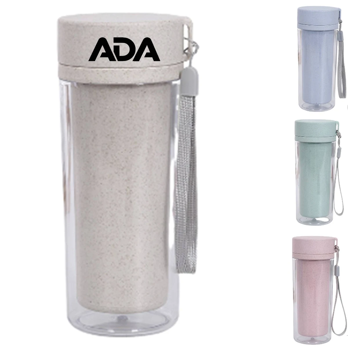 14oz Double Layer Wheat Straw Water Bottle 1