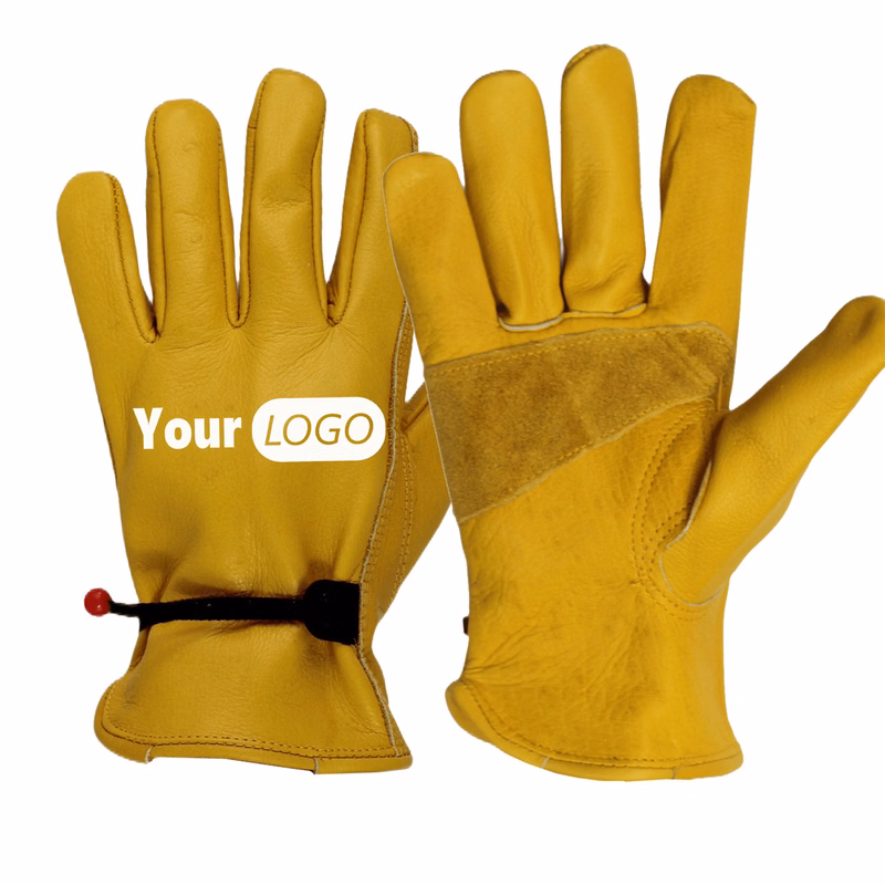 Yellow Cowhide Universal Work Gloves