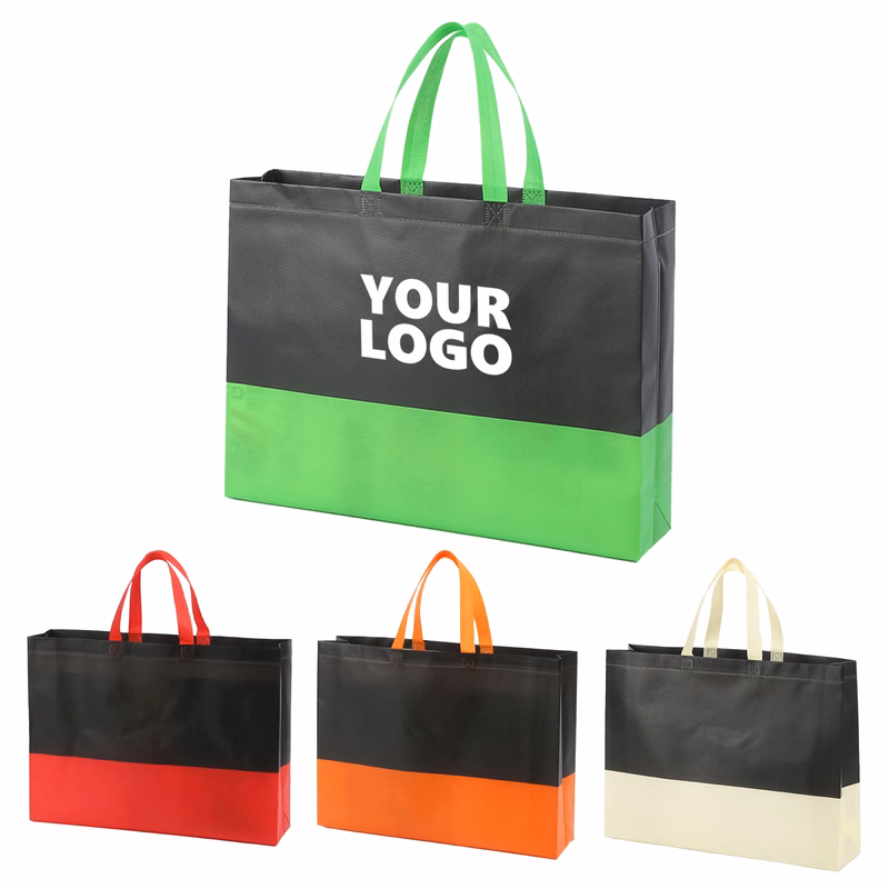 Color-Blocking Non-Woven Tote Gift Bag