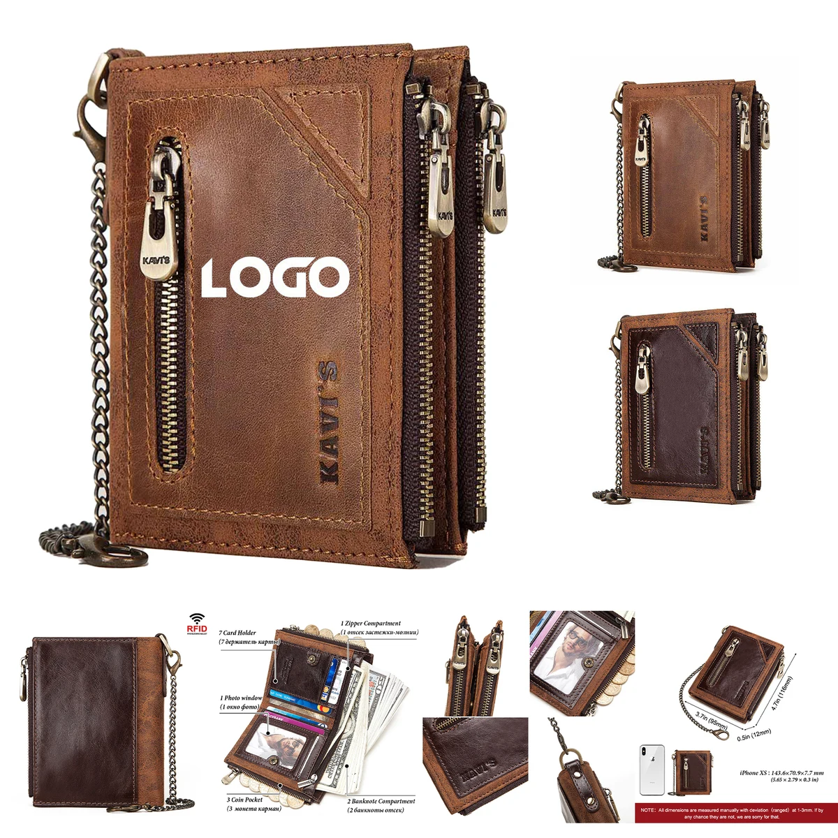 Men's Wallet Anti-theft Brush Leather Wallet 1