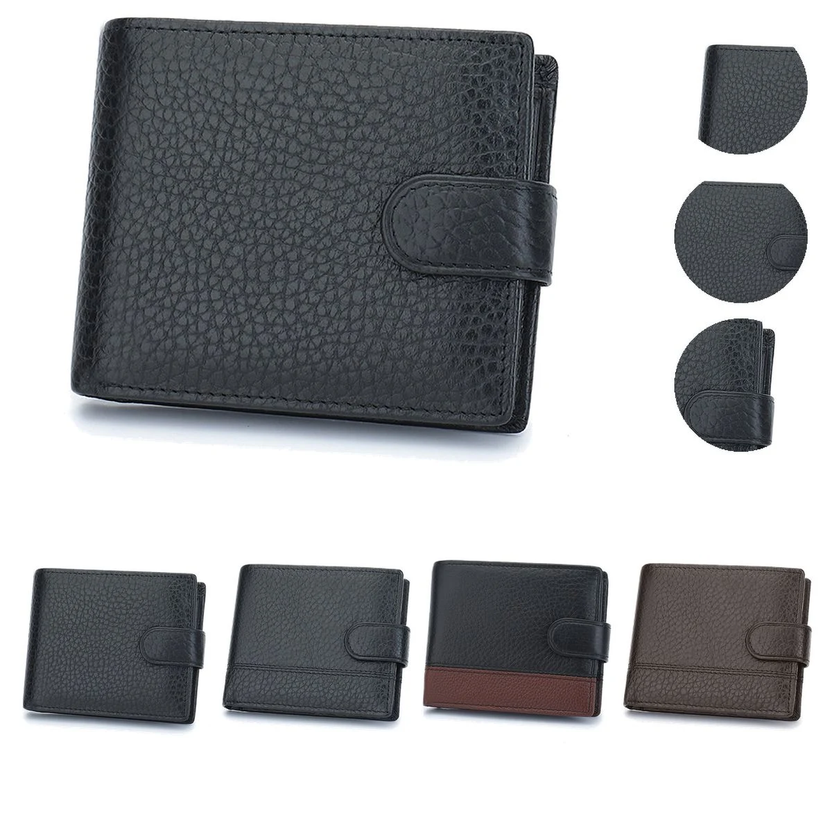 Compact Multi Card Mens Genuine Leather Mini Wallet 1