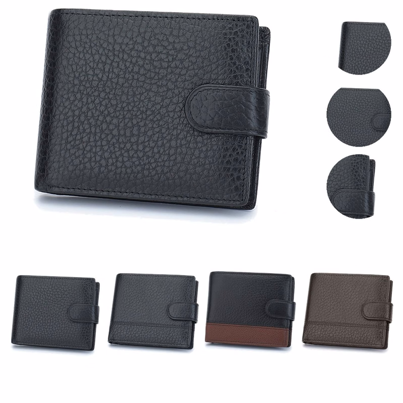 Compact Multi Card Mens Genuine Leather Mini Wallet