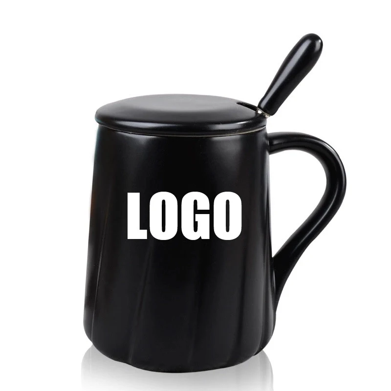 Custom 12 OZ Ceramic Coffee Mug with lid spoon 1
