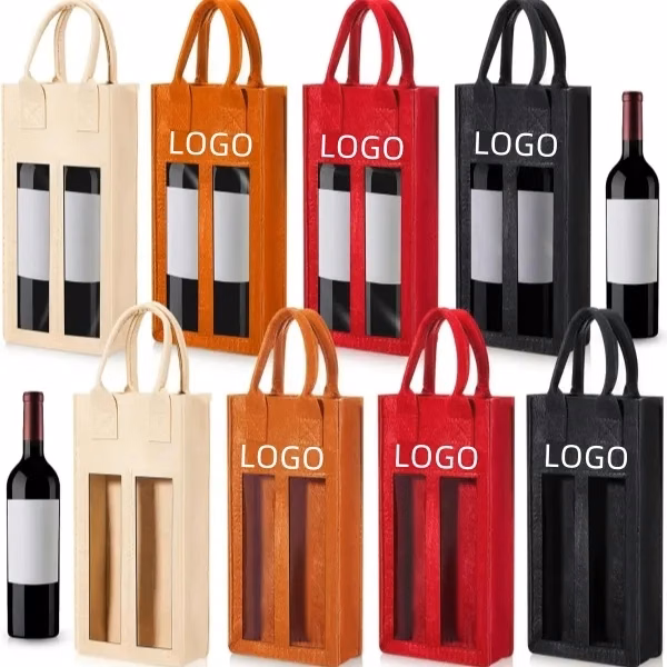 Red wine double handbag shockproof protective cover gift bag