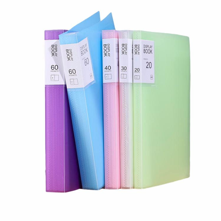 Factory price A4 20 sheets office plastic stationery clear file folder