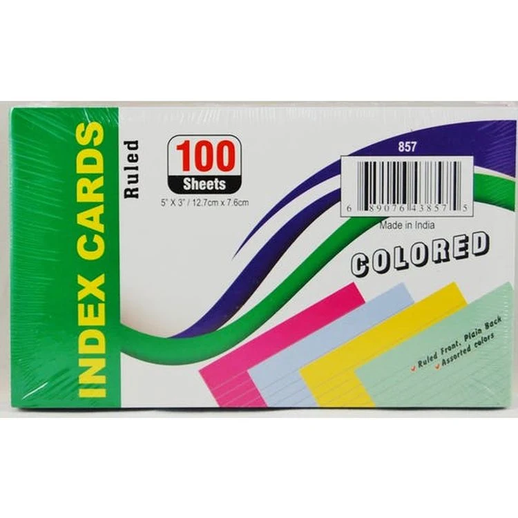 3" x 5" Ruled Index Cards - 4 Colors 100 Sheets 1