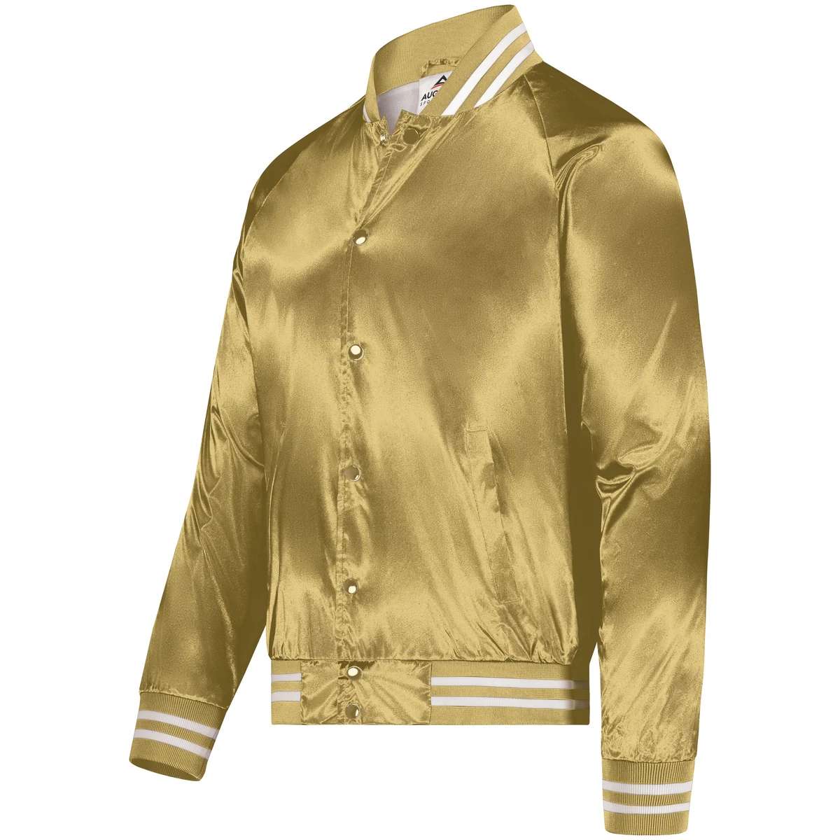 Satin Baseball Jacket/Striped Trim 1