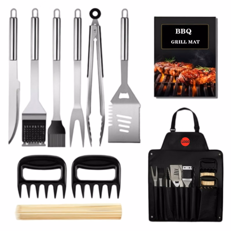 Personalized 11 Pc Barbecue Grilling Tool Set in Apron