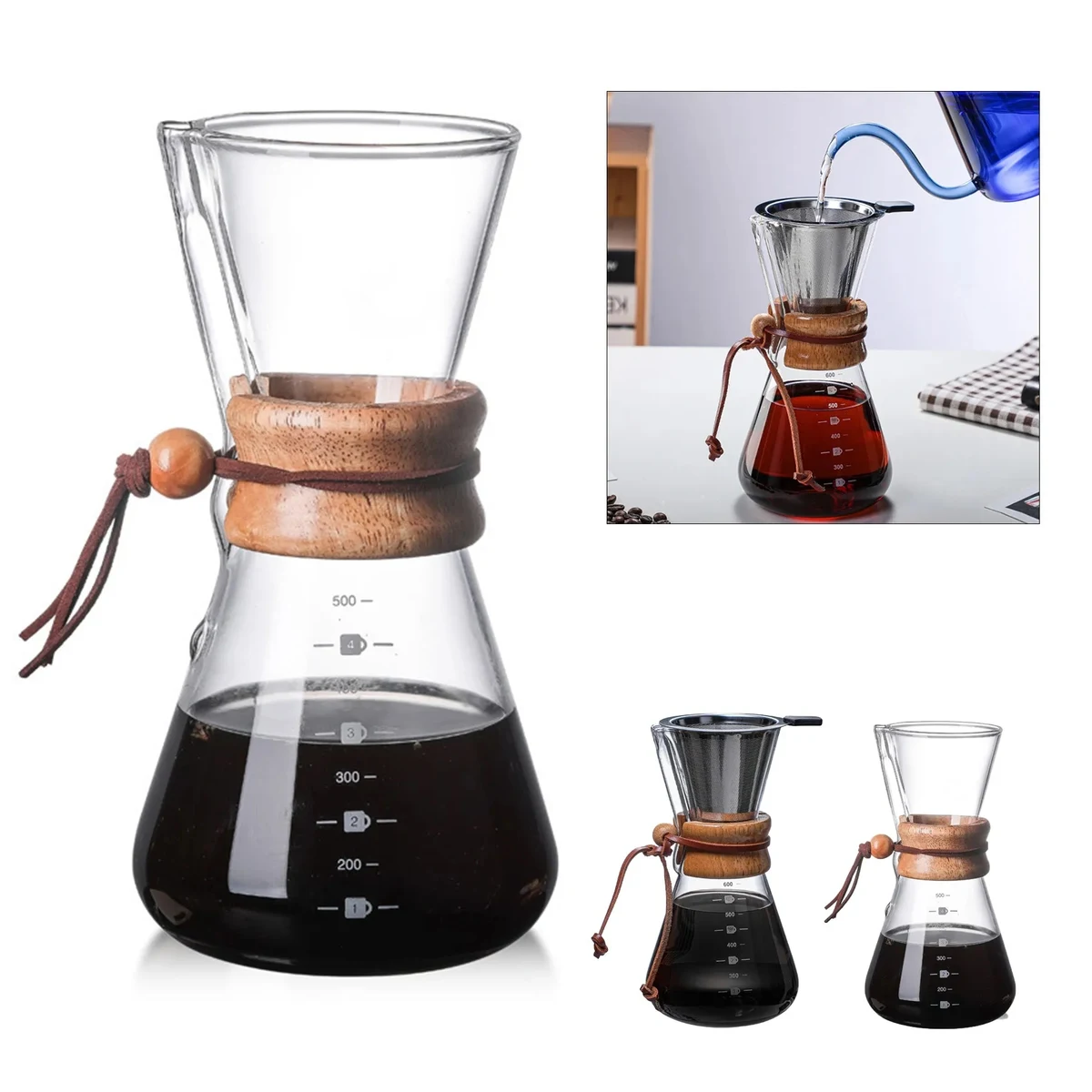 Pour Over Glasses Coffee Maker 1