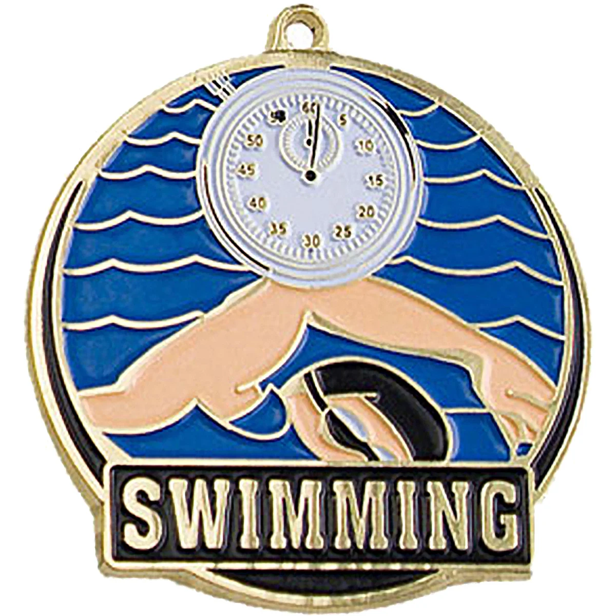 Stock Gold Enamel Sports Medals: Swimming 1