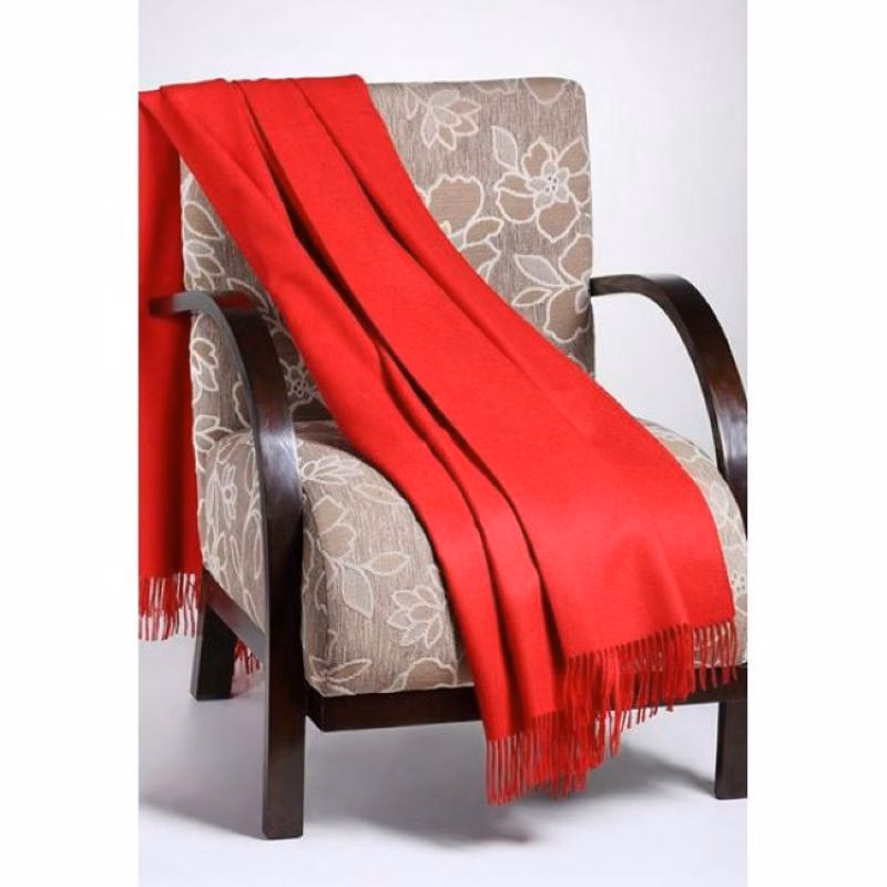 Red Alpaca Throw Blanket