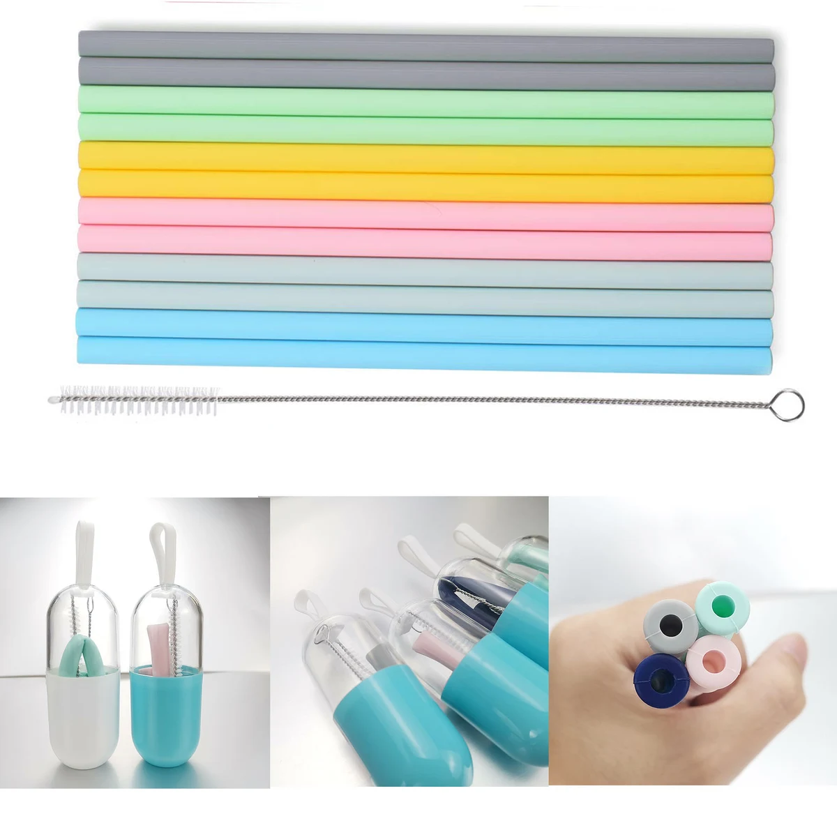 Silicone Reusable Folding Drinking Straw 1