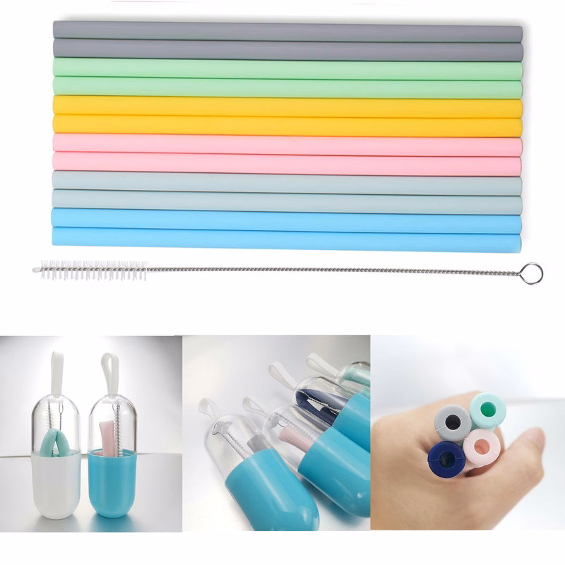 Silicone Reusable Folding Drinking Straw