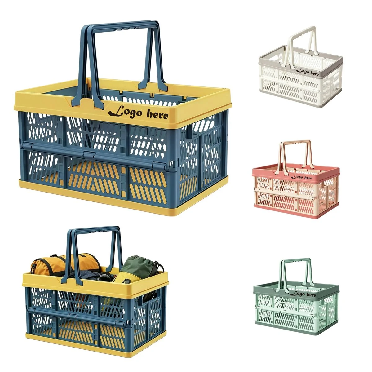 Collapsible Handheld PP Storage Crate 10.6 Quart 1