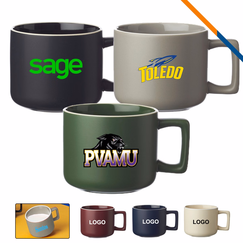 Yvette Latte Ceramic Mug - 14 OZ.