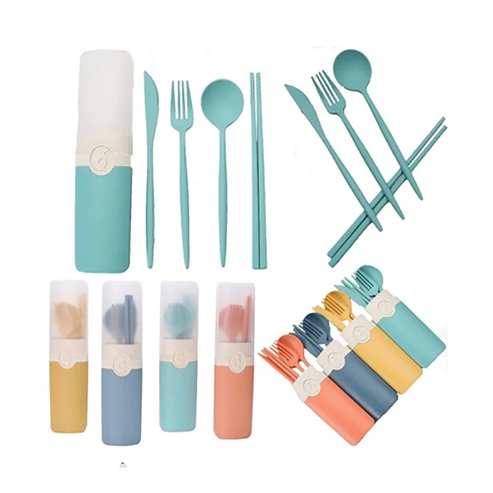 Wheat Straw Utensils Set With Case 1