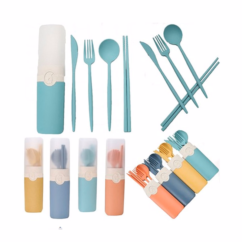Wheat Straw Utensils Set With Case