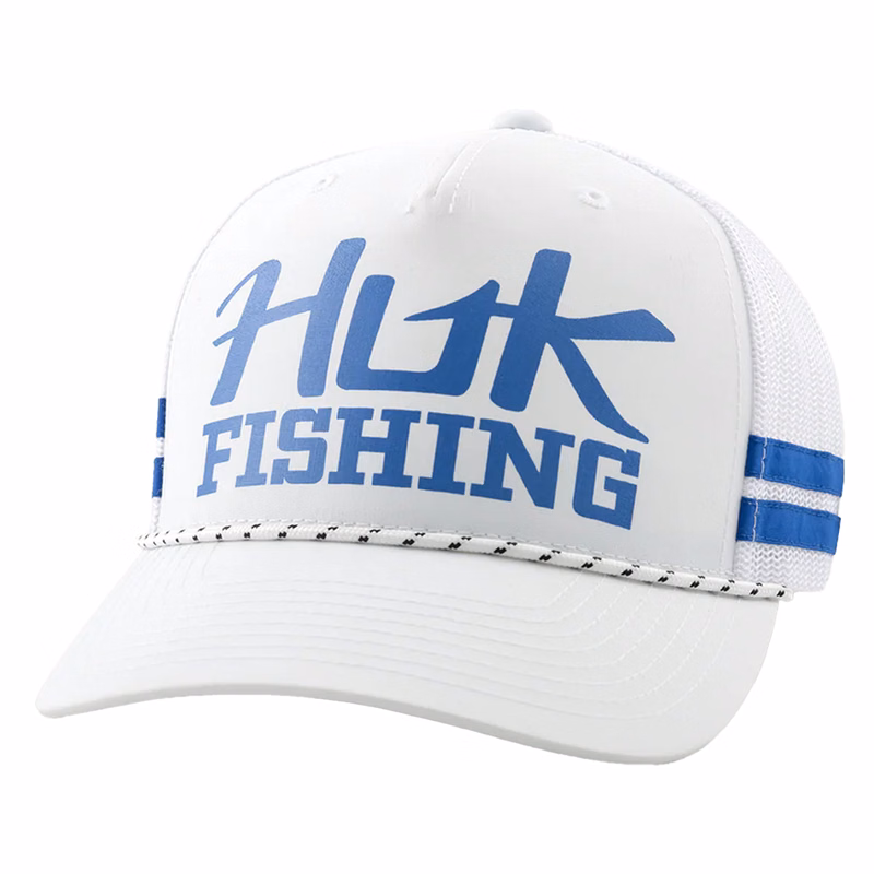 HUK® Trucker Hat with Fishing Rope detail and Custom Logo